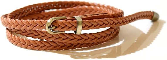 Amazon Ninon ニノン ベルト レディース おしゃれ 細 編み込み レザー メッシュ 簡単 細ベルト ウエストマーク バックル キャメル ベルト 通販