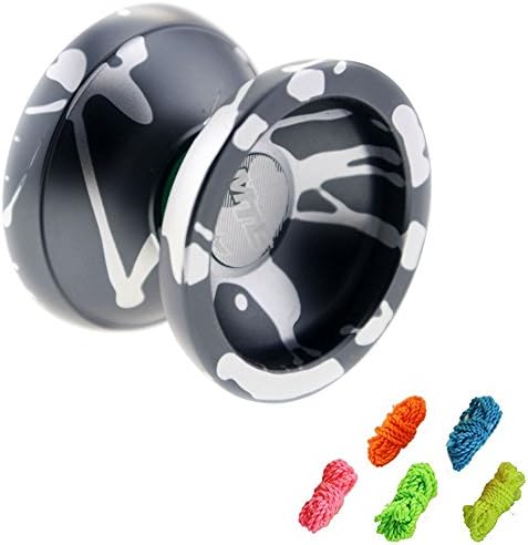 MTE Yo-yo by Careboss,Butterfly Metal yoyo,with 5 Strings as Gift （Grey）