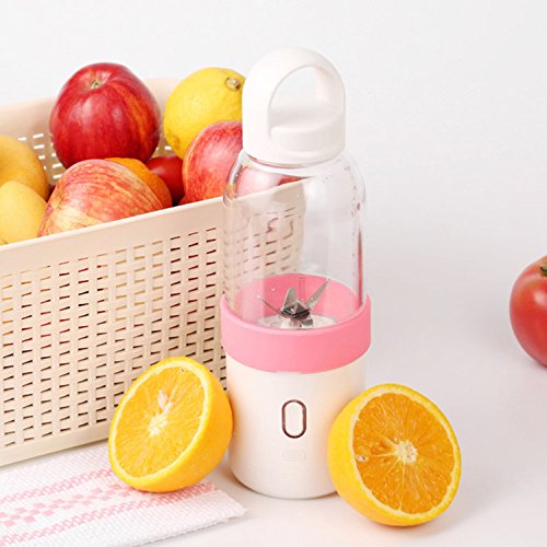 Yunhigh Compact USB Juicer Blender with Lid Portable Electric Juicer Cup Juice Smoothie Maker for Vegetables and Fruit