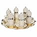 (SET of 6) Turkish Tea Glasses Set Saucers Holders SpoonsDecorated with crystals
