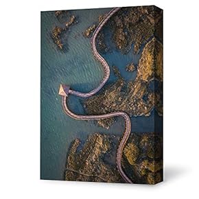 Canvas Wall Art for Living Room,Bedroom Home Artwork Paintings Aerial Photo of Scenery Ready to Hang - 12x18 inches
