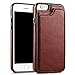 UEEBAI Case for iPhone 5 5S SE, Luxury PU Leather Case with [Two Magnetic Clasp] [Card Slots] Stand Function Durable Soft TPU Case Back Wallet Flip Cover for iPhone 5/5S/SE - Brown