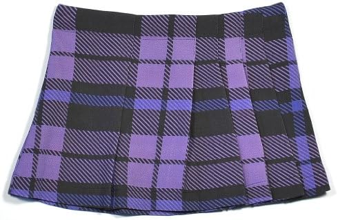 YOUNG VERSACE Girls Pleated Plaid Skirt in Purple-6