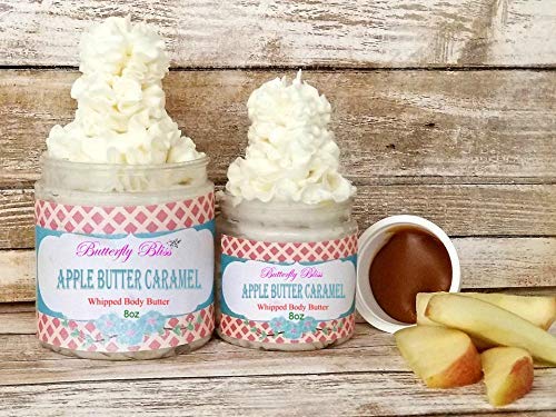 Apple Butter Caramel Whipped Body Butter, natural lotion, organic, 8oz jar, made with shea butter, mango butter, coconut oil, almond oil