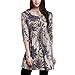 Destinas Women's Elegant Flower Floral Print 3/4 Sleeve Tunic Shirt Tops Blouse XL Purple
