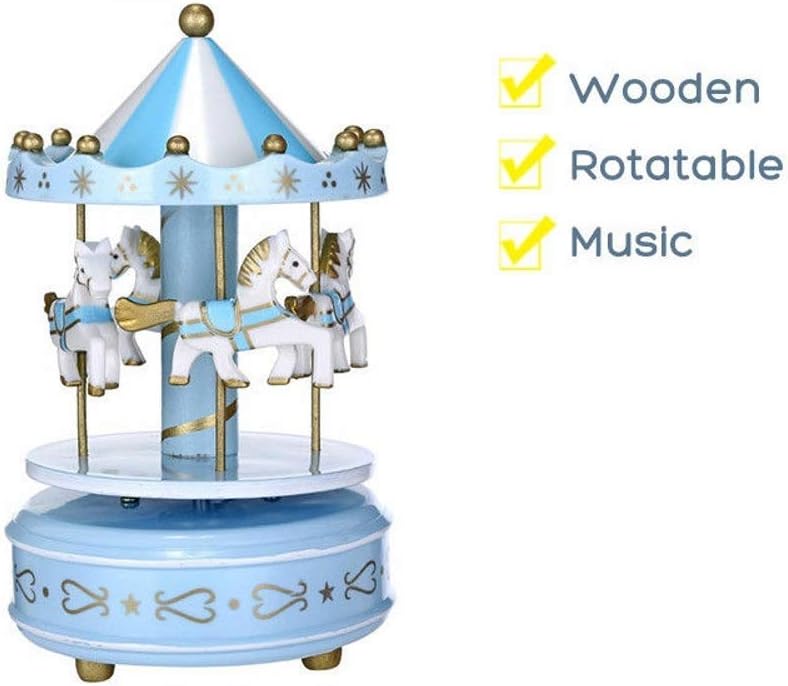 Carousel Horse Music Box Rotating Carousel Windup Music Box Melody of Castle in The Sky Artware Birthday Valentine Gift