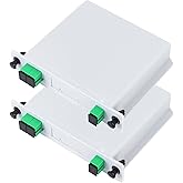 Duogalia 2-Pack SCAPC PLC Fiber Optic Splitter 1x2 Cassette Card Inserting, Optic Fiber Splitter for Home Wiring, LAN, Network Rooms, Fiber Distribution Box