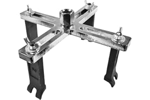 LAINLOY Fuel Pump Removal Tool, Universal Carbon Steel Fuel Tank Lid Cover Remove Spanner, Fuel Pump Lock Ring Tool, 3/8" to 1/2" Adjustable Pump Lid Tank Cover Wrench (4 Jaw)