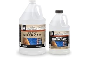 STONE COAT COUNTERTOPS Super Cast Epoxy Casting Resin Kit 1.5 Gal (1 Gal Part A + 0.5 Gal Part B) For Deep Pour Epoxy Projects Such as Coffee and Wood River Tables, Other DIY Crafts, Filling Large Voids Up to 2" Pour