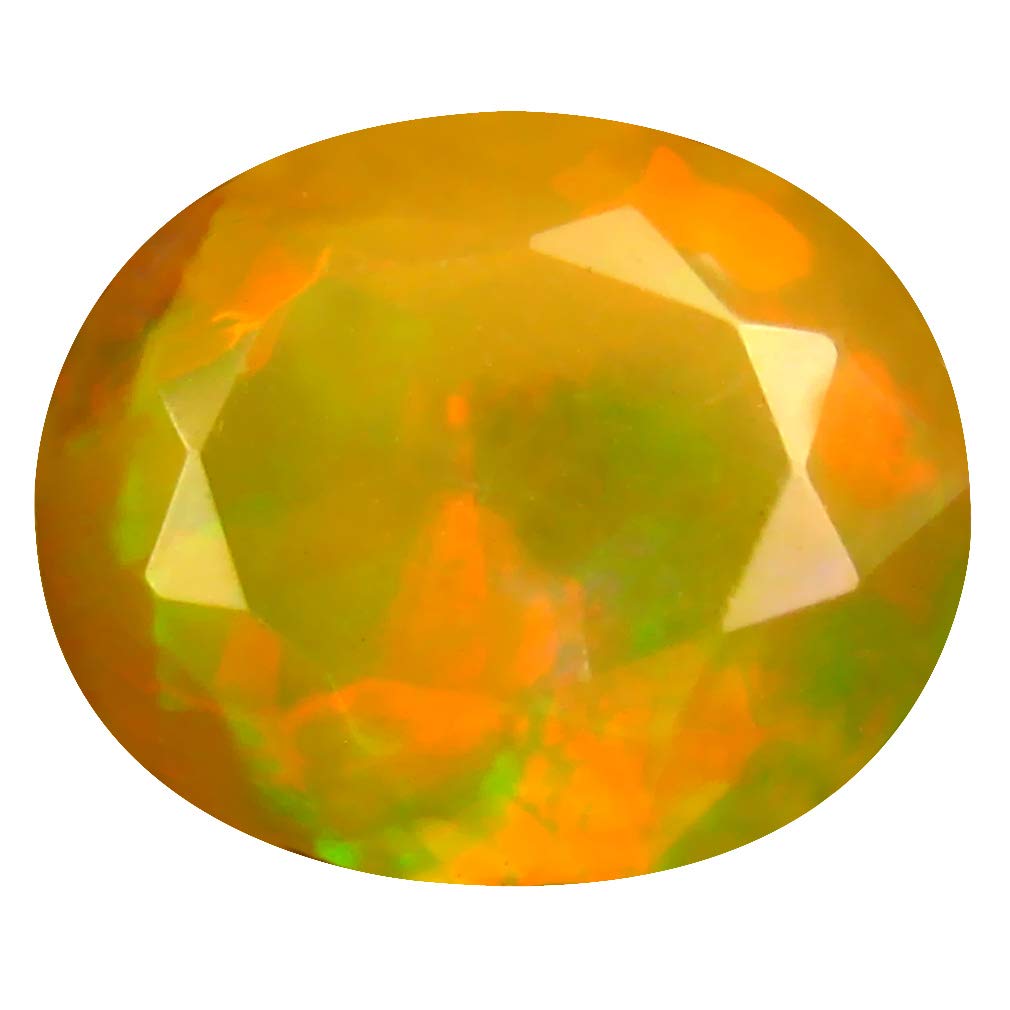 2.18 ct Oval Cut (9 x 8 mm) Un-Heated Transparent Quality Ethiopian Welo Rainbow Opal Natural Loose Gemstone
