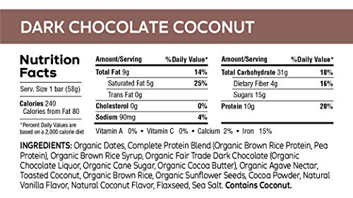 The GFB Protein Bars, Dark Chocolate Coconut, 2.05 Oz (Pack Of 12), Gluten Free, Non Gmo - Thumbnail 4