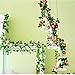 StillCool 8ft Rose Garland Artificial Rose Vine Silk Floral Flower Garland Green Leaf Flowering Vine Home Decor Wedding Decoration (Dark Blue)