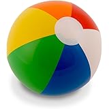 12" Rainbow Beach Balls (12 Pack); Inflatable 12pc Beach Ball Pool Toys