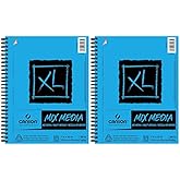 Canson XL Series Mix Media Paper Pad, Heavyweight, Fine Texture, Heavy Sizing for Wet and Dry Media, Side Wire Bound, 98 Poun