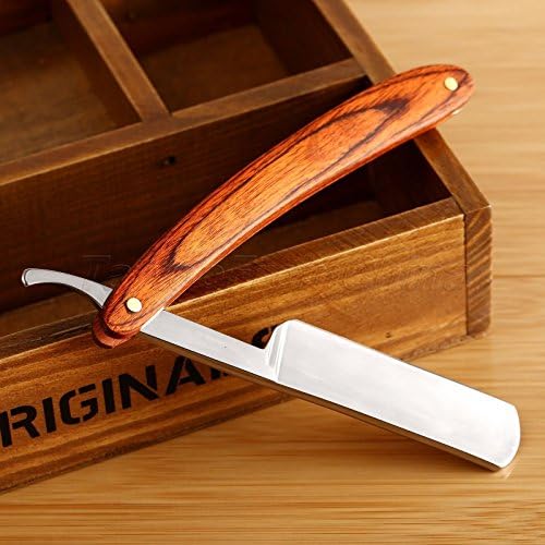 10inch Long Wooden Handle Straight Steel Razor Shaving Foldable Knife for Men