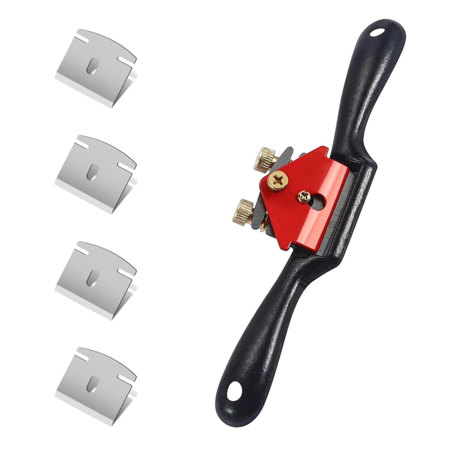 Bamyi 9" Spokeshave Tool, Adjustable Woodwork Hand Planer with 4 Replacement Blades, Hand Planers for Woodworking and Manual DIY Enthusiasts