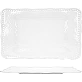 KOXIN-KARLU Melamine Trays, 17-inch Serving Trays and Platters, Set of 2 White