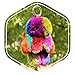RitzyBay Handmade Rex Rabbit Fur Bunny Keychain with RitzyBay GiftBox (Small, Rainbow)