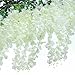 Unomor 3.25 Feet Wisteria Artificial Flowers Fake Hanging Flowers Vine Garland for Wedding Decorations (8 Pcs)