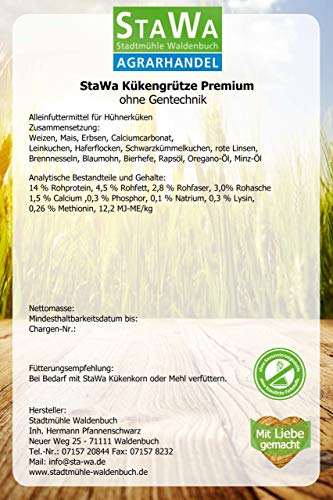 STAWA Kükengrütze Kräuter, Alleinfutter für Hühnerküken, Kükenaufzuchtfutter, Kükenfutter ab dem 1. Tag, fein gegrützt, 25 kg – Bild 4