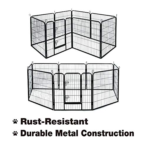Allmax Metal Pet Fence, Black - Thumbnail 2