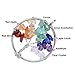 SPUNKYCHARMS 4 PCS Life of Tree Pendant Charms for Jewelry Making 7 Chakra Crystal Quartz Pendants Silver Wire Wrapped Healing ReikiCharm for Necklaces Earrings Bracelets Jewelry Making