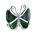 AeraVida Big Green Malachite Butterfly .925 Sterling Silver Ring