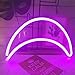 QiaoFei Decorative Crescent Moon Neon Light,LED Moon Sign Shaped Decor Light,Wall Decor for Christmas,Birthday party,Kids Room, Living Room, Wedding Party Decor (Purple pink)