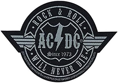 Acdc Acdc Rock & Roll Will Never Die Patch Hard Rock Band Woven Sew On Applique