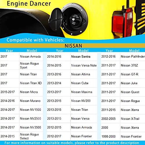 10504 Locking Gas Cap,Lock Fuel Cap Replace Compatible with NISSAN Titan,Armada,Rogue Sport,Micra,Murano,Sentra,Versa Note | INFINITI Q70L,Q40,QX50 | chevy Silverado - Locking Fuel Door