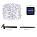 Weepong Solar String Lights, Outdoor String Lights with 100 LEDs 33 Foot Silver Copper Wire 8 Mode Waterproof Solar Starry Lights for Wedding Garden Home Party Patio Lawn Trees (Cold White 2 Pack)
