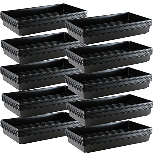 Yield Lab 10 x 20 Inch Black Plastic Propagation Tray 100 Trays - Hydroponic, Aeroponic, Horticulture Growing Equipment