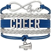 Infinity Collection - Cheer Charm Bracelet - Infinity Love Adjustable Jewelry in Team Colors, Cheer Jewelry and Accessories, Gift for Cheerleaders and Teams