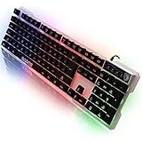 SADES K7 Gaming Keyboard With Colorful Backlight Wired USB 104 keys Automatic Dormancy For PC-White