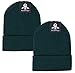 2 Pack Classic Solid Color Ski & Winter Cuff Beanie Skull Cap for Men or Women