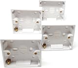 DRUT 1 Gang Surface Mount Back Box Pattress 16mm 85mm White Pack of 4