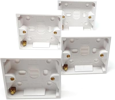 DRUT 1 Gang Surface Mount Back Box Pattress 16mm 85mm White Pack of 4