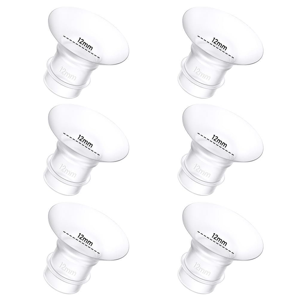 Photo 1 of 6Pcs Breast Pump Flange Insert 12mm Compatible with Momcozy/Spectra/Medela/eufy/Elvie/Lansinoh/Paruu P10 Breast Pump, Fit for Momcozy M5/M9/M6/V2 Pro/V2 pro/S12 Pro/eufy E10 S1 S1 Pro, 24mm Flange