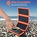 Solar Charger 10000mAh, 4.5W Qi Wireless Charger Portable Power Bank External Battery Back with 3 Solar Panels, Flashlight, Dual 5V/2.1A USB Port, IP65 Rainproof for Camping Hiking Fishing(Orange)