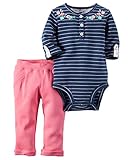 Carter's Baby Girls Bodysuit Pant Sets, Pink, 9 Months
