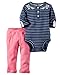 Carter's Baby Girls Bodysuit Pant Sets, Pink, 9 Months