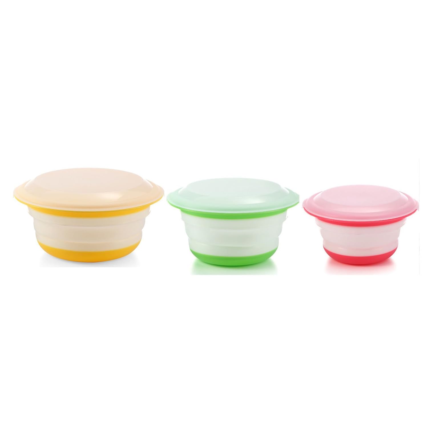 Neeshow Silicone Collapsible Storage Bowls with LidsSet of 3 eBay