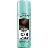 L'Oreal Paris Magic Root Gray Hair Cover Up, Dark Brown, 2 oz | 100% Gray Hair Coverage with Buildable, Lightweight, and Transfer-Resistant Spray, Temporary Formula, Ammonia-Free