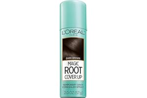 L'Oreal Paris Root Cover Up Temporary Gray Concealer Spray, Hair Color Spray with Filling & Thickening Coverage, Dark Brown, Packaging May Vary