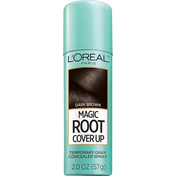 L’OREAL PARIS ROOT COVER UP TEMPORARY GRAY CONCEALER SPRAY, HAIR COLOR SPRAY WITH FILLING & THICKENING COVERAGE, DARK BROWN, PACKAGING MAY VARY