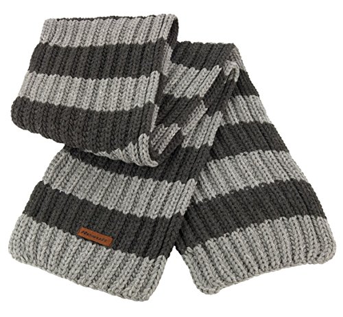 Result Chunky Stripe Scarf Grey ONE Result Chunky Stripe Scarf Grey ONE