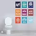 Palace Learning Funny Bathroom Decor - Set of 9 Bathroom Quotes and Sayings - Double Sided - Wall Art Prints - Toilet Humor - Unframed (CARDSTOCK, 8 x 10)