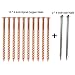 Zipcase 4 Inch (106mm) Solid Pure Copper Nails Extreme Long for Removing Trees, Stumps & Roots x 10 with 4 Inch Steel Nails x 2