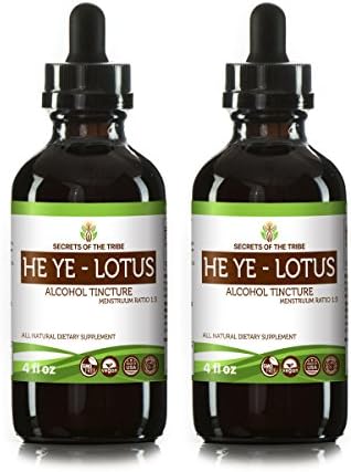 He Ye - Lotus Tincture Alcohol Liquid Extract, Organic (Nelumbo Nucifera) Dried Leaf (2x4 FL OZ)