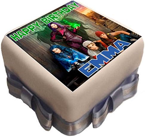 Descendants 7.5 inch Square Personalised Birthday Cake Topper
